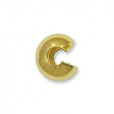 3mm Crimp Cover Findings - Gold Plated - 50pcs