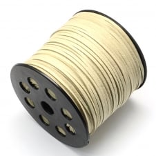 3mm Flat Faux Suede Cord - Beige - 3m