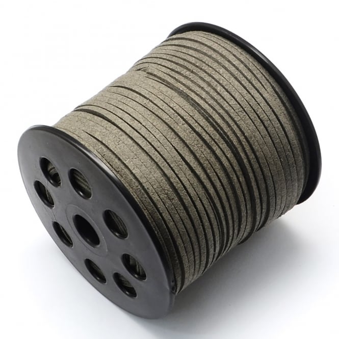 3mm Flat Faux Suede Cord - Charcoal - 3m