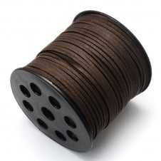 3mm Flat Faux Suede Cord - Coffee - 3m