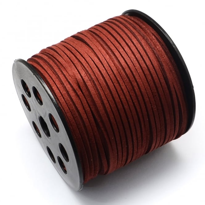 3mm Flat Faux Suede Cord - Dark Red - 3m