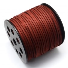 3mm Flat Faux Suede Cord - Dark Red - 3m
