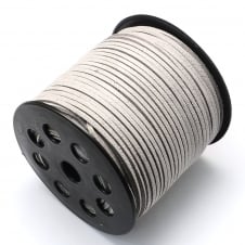 3mm Flat Faux Suede Cord - Light Grey - 5m