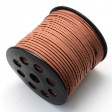 3mm Flat Faux Suede Cord - Mid Brown - 3m