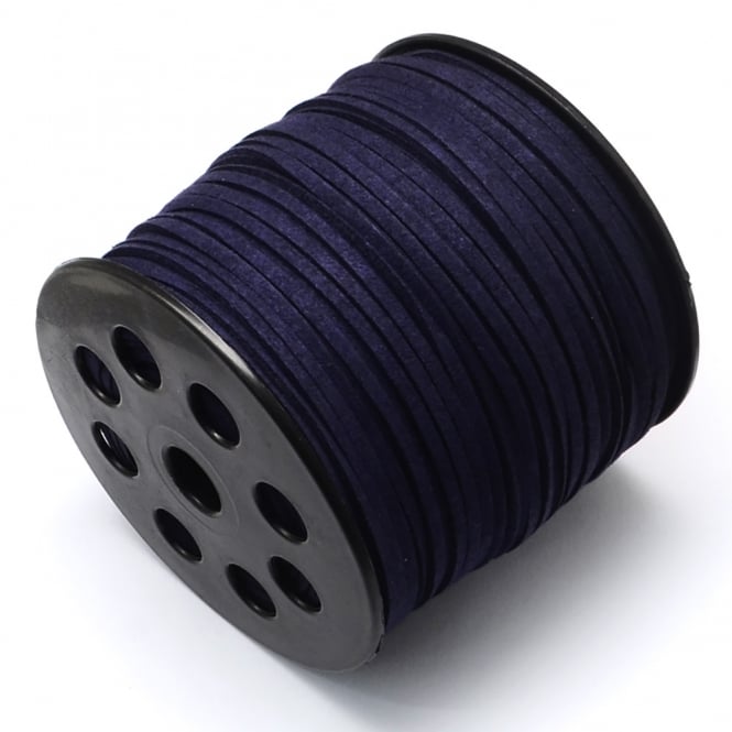 3mm Flat Faux Suede Cord - Midnight Blue - 3m