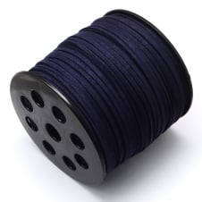 3mm Flat Faux Suede Cord - Midnight Blue - 3m