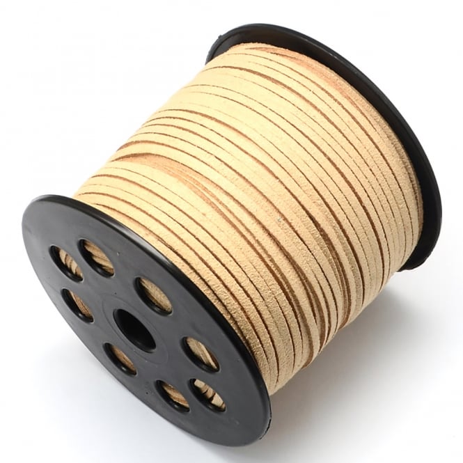 3mm Flat Faux Suede Cord - Tan - 3m
