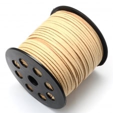 3mm Flat Faux Suede Cord - Tan - 3m