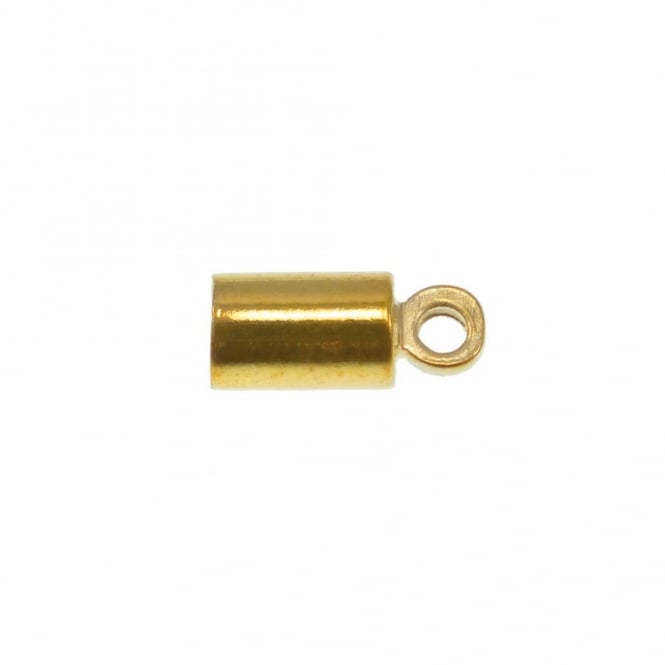 3mm Hole - Cord End Closer 9x3.5mm - Gold Plated - 10pcs
