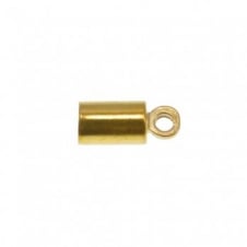 3mm Hole - Cord End Closer 9x3.5mm - Gold Plated - 20pcs