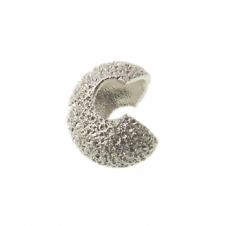3mm Stardust Crimp Cover Findings - Silver Plated - 50pcs