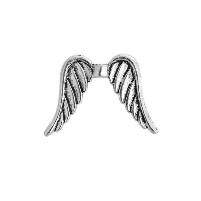 3x2.5mm Wing Spacer Pendant - Silver Plated - 1pc