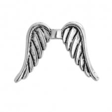3x2.5mm Wing Spacer Pendant - Silver Plated - 1pc