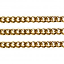 3x3.5mm Twist Curb Chain - Gold Plated - 1m