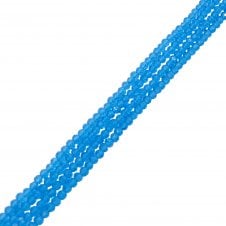 3x4mm Faceted Glass Rondelles - Aquamarine - 125pcs (1 String)
