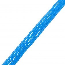 3x4mm Faceted Glass Rondelles - Aquamarine AB - 125pcs (1 String)