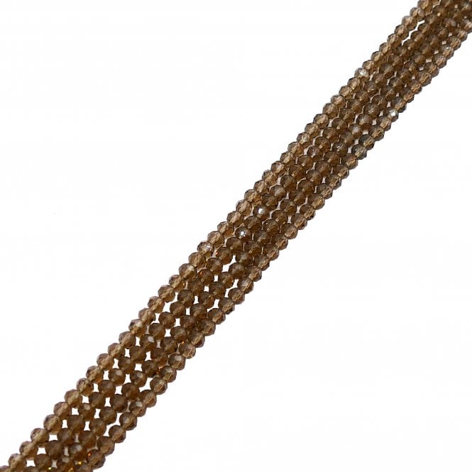 3x4mm Faceted Glass Rondelles - Black Diamond - 125pcs (1 String)