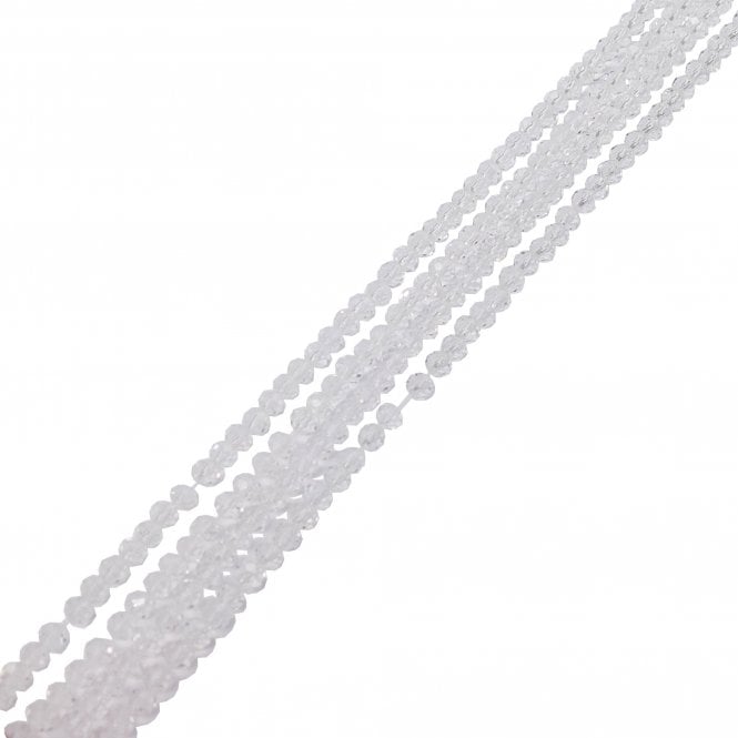 3x4mm Faceted Glass Rondelles - Crystal - 125pcs (1 String)