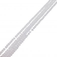 3x4mm Faceted Glass Rondelles - Crystal - 125pcs (1 String)
