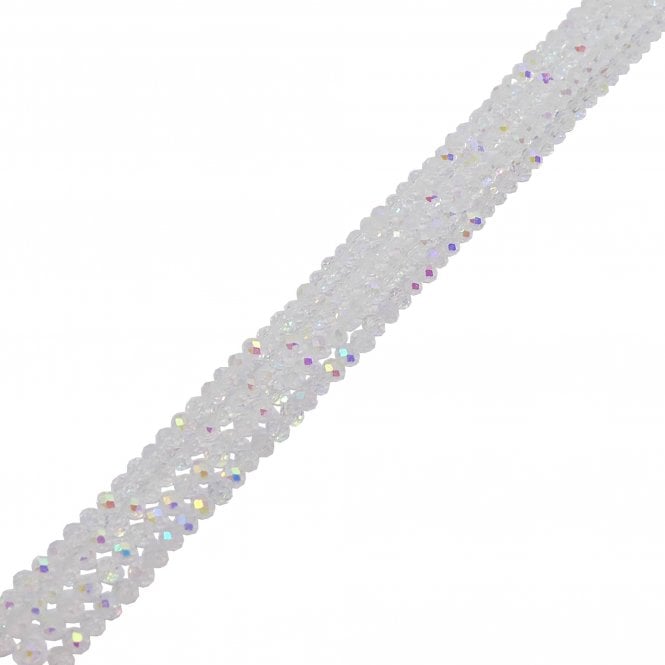 3x4mm Faceted Glass Rondelles - Crystal AB - 125pcs (1 String)
