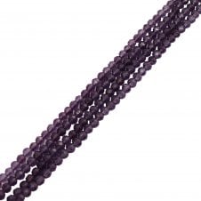 3x4mm Faceted Glass Rondelles - Dark Amethyst - 125pcs (1 String)