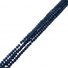 3x4mm Faceted Glass Rondelles - Denim Blue - 125pcs (1 String)