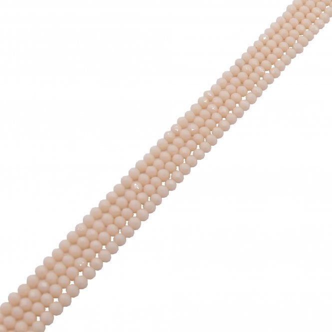 3x4mm Faceted Glass Rondelles - Opaque Antique White - 125pcs (1 String)