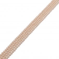 3x4mm Faceted Glass Rondelles - Opaque Antique White - 125pcs (1 String)