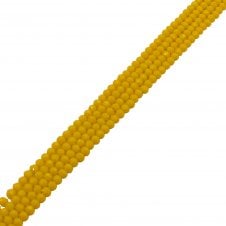 3x4mm Faceted Glass Rondelles - Opaque Canary Yellow- 125pcs (1 String)