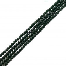 3x4mm Faceted Glass Rondelles - Opaque Dark Green - 125pcs (1 String)