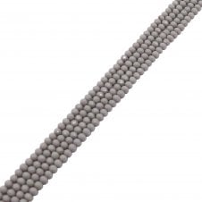 3x4mm Faceted Glass Rondelles - Opaque Grey - 125pcs (1 String)