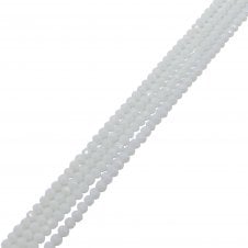 3x4mm Faceted Glass Rondelles - Opaque White - 125pcs (1 String)