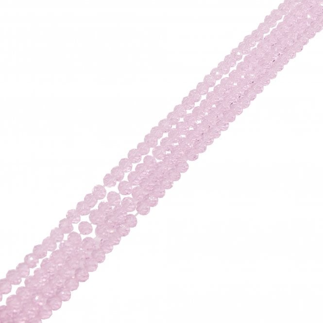 3x4mm Faceted Glass Rondelles - Rosaline - 125pcs (1 String)