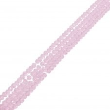 3x4mm Faceted Glass Rondelles - Rosaline - 125pcs (1 String)