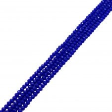 3x4mm Faceted Glass Rondelles - Transparent Royal Blue - 125pcs (1 String)