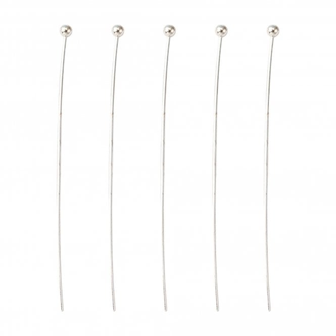 40mm Ball Headpins Findings - Silver Plated - 50pk