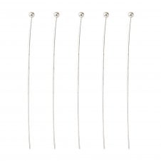 40mm Ball Headpins Findings - Silver Plated - 50pk