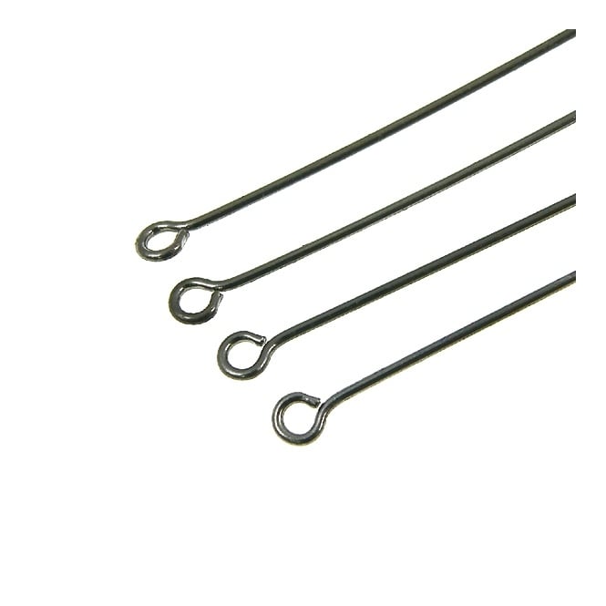 40mm Eyepins Findings - Black Plated - 50pcs