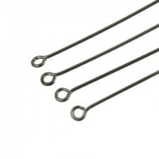 40mm Eyepins Findings - Black Plated - 50pcs