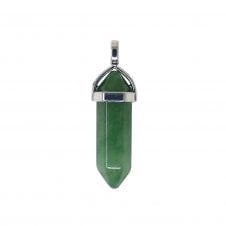 40x12mm Double Pointed Hexagon Pendant - Green Aventurine - 1pc