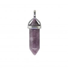 40x12mm Double Pointed Hexagon Pendant - Natural Charoite - 1pc