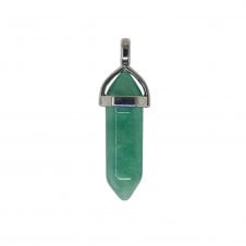 40x12mm Double Pointed Hexagon Pendant - Natural Fluorite - 1pc