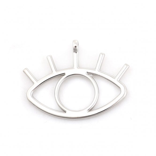 42x32mm Eye Pendant - Silver Plated - 1pc