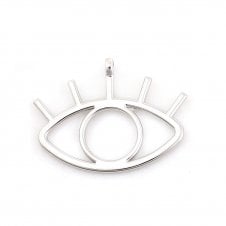 42x32mm Eye Pendant - Silver Plated - 1pc