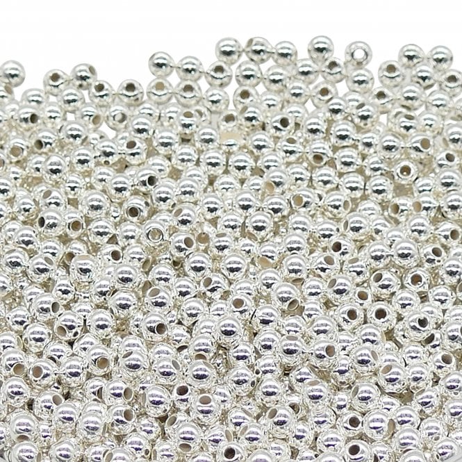 4mm Acrylic Spacer Beads - Silver Plated - 10g (400 beads approx)