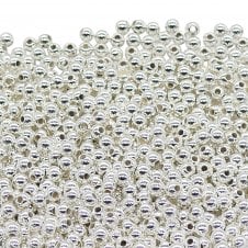 4mm Acrylic Spacer Beads - Silver Plated - 10g (400 beads approx)