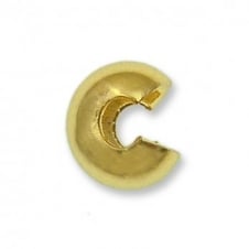 4mm Crimp Cover Findings - Gold Plated - 50pcs
