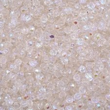 4mm Czech Faceted Round Glass Bead - Crystal AB - 50pk