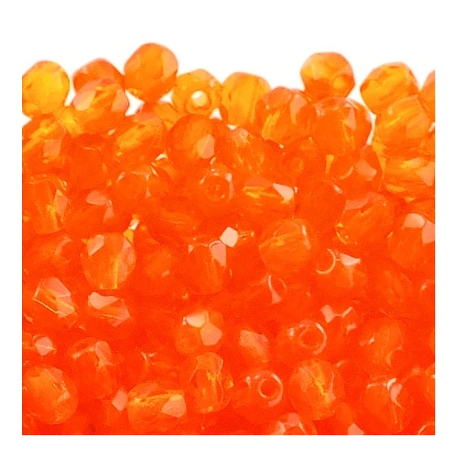 4mm Czech Faceted Round Glass Bead - Hyacinth - 50pk