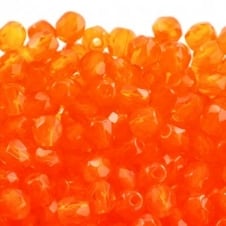 4mm Czech Faceted Round Glass Bead - Hyacinth - 50pk